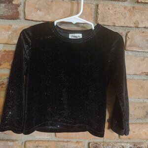 Black/Silver Sparkle Velour 2 Piece Outfit 3T